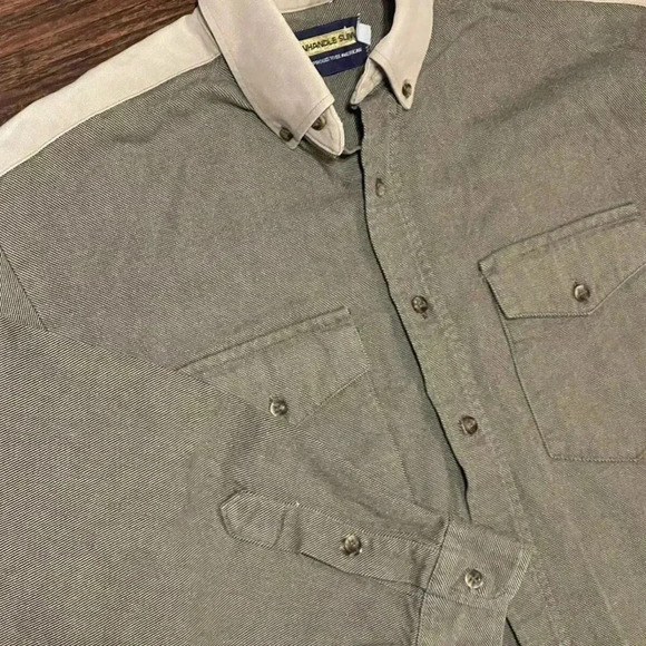 Panhandle Slim Men’s Western Brown Tan Long sleeve Button‎ Down 15.5 34 - Picture 2 of 8